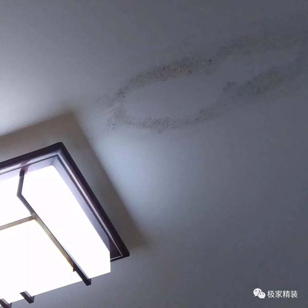 水管滴漏导致天花板霉变示意