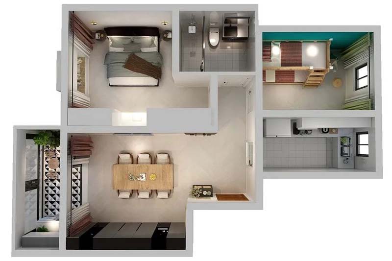 73㎡两居室平面设计图