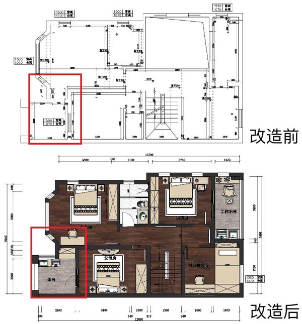 贺玉田精选案例（2）二楼阳台改造平面示意图