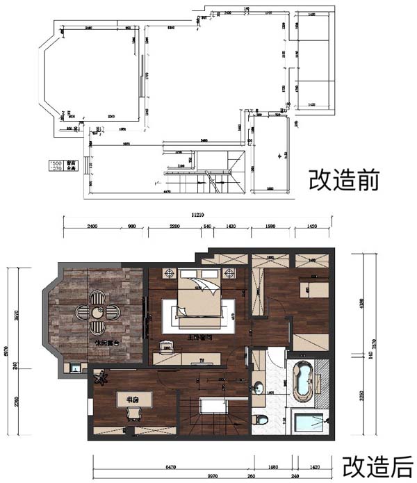 贺玉田精选案例（2）三楼改造平面示意图